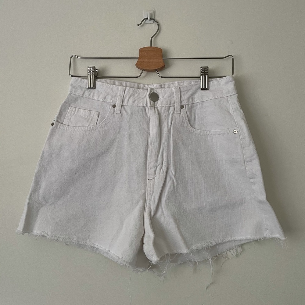 White High-Waisted Shorts